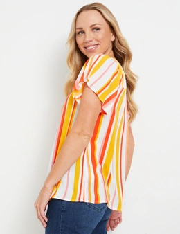 Rivers Square Neck Printed Crinkle Top 