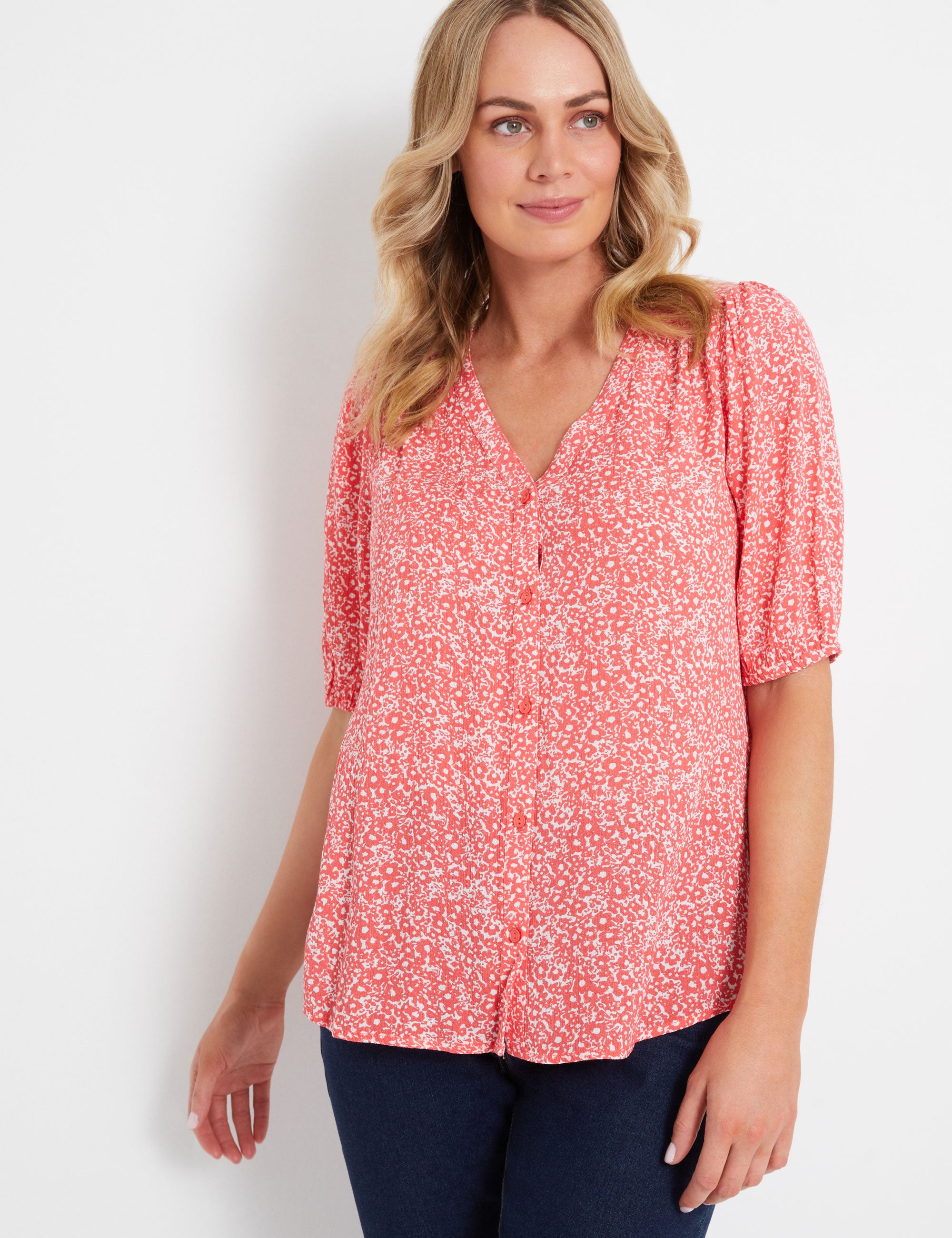 Rivers Short Sleeve Button Blouse | Rivers Australia