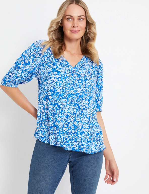 Rivers Short Sleeve Button Blouse, hi-res image number null