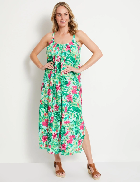 Strappy Pleat Detail Maxi Dress, hi-res image number null
