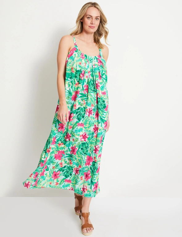 Strappy Pleat Detail Maxi Dress, hi-res image number null
