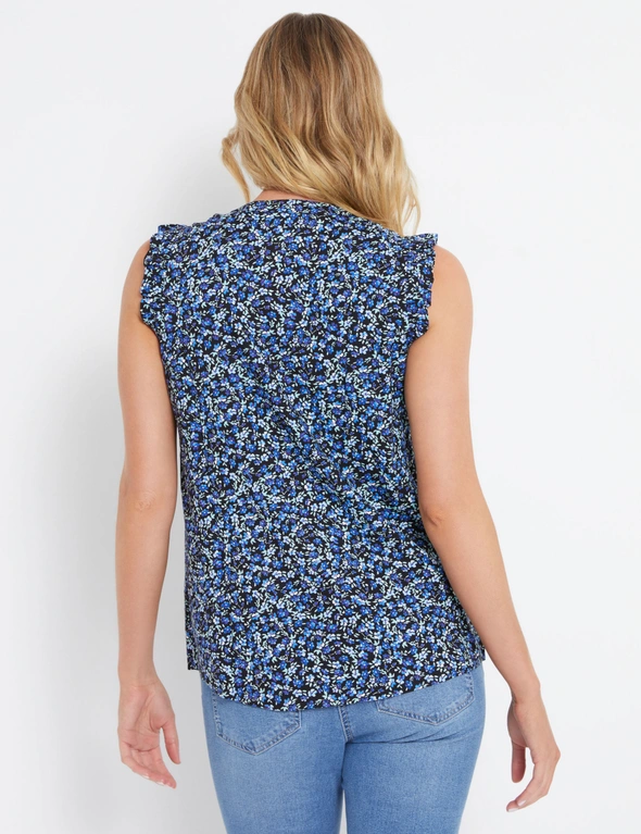 Rivers Sleeveless Pleat Front Printed Shirt, hi-res image number null