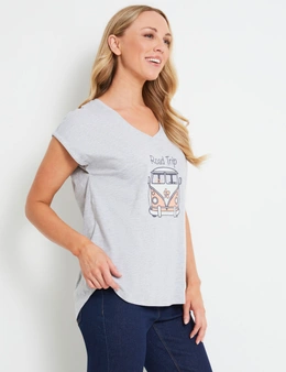 Rivers V-Neck Short Sleeve Print T Shirt