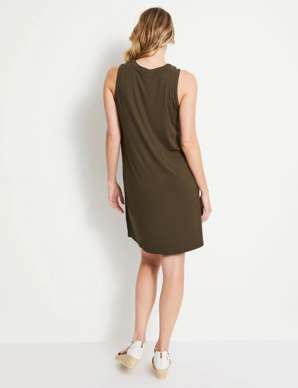 Rivers Sleeveless Military Mix Media Dress, hi-res image number null