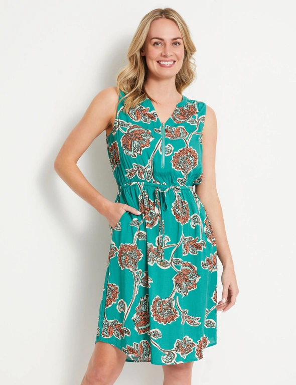 Rivers Sleeveless Zip Front Midi Dress, hi-res image number null