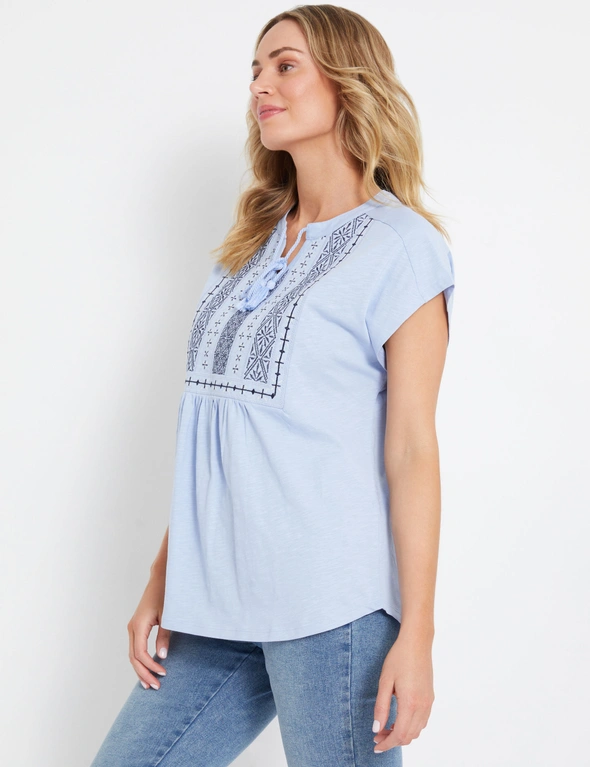 Embroidery Bib Jersey Top, hi-res image number null