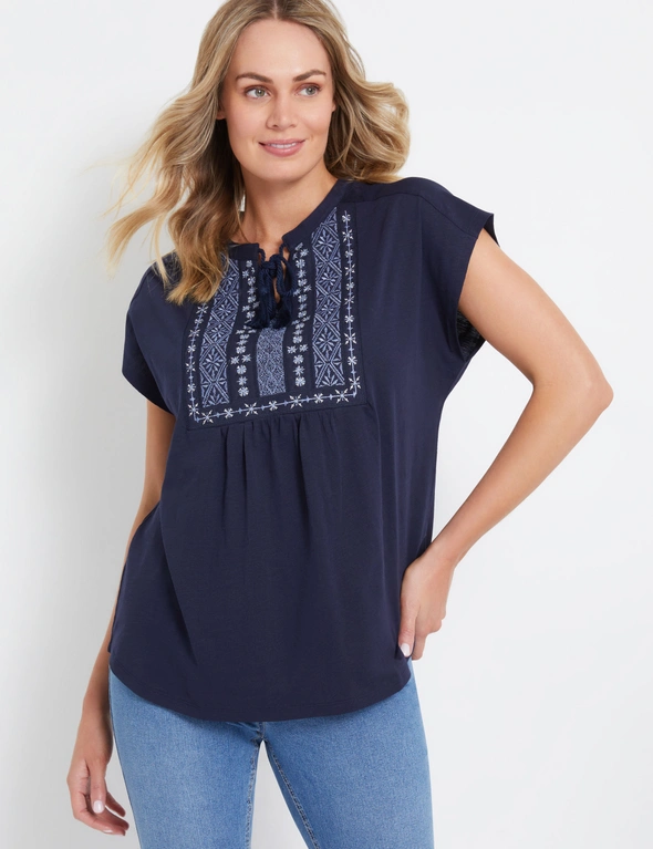 Embroidery Bib Jersey Top, hi-res image number null