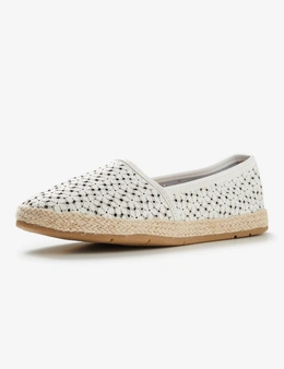 Mod Comfys - Softie Leather Casual Shoe (White - Navy - Sand)