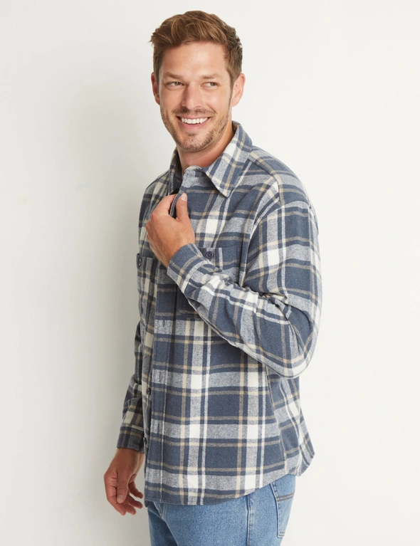 Rivers Long Sleeve Brushed Twill Flannel Shirt, hi-res image number null
