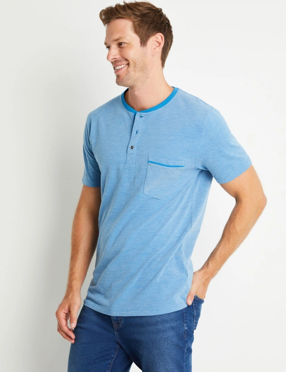 Rivers Short Sleeve Pique Henley Tee, hi-res image number null