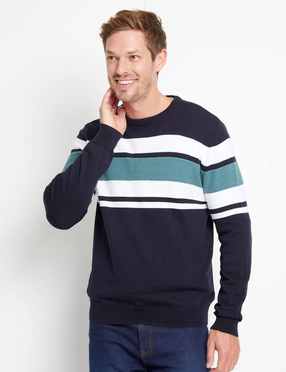 Rivers Cotton Ottoman Stripe Jumper, hi-res image number null