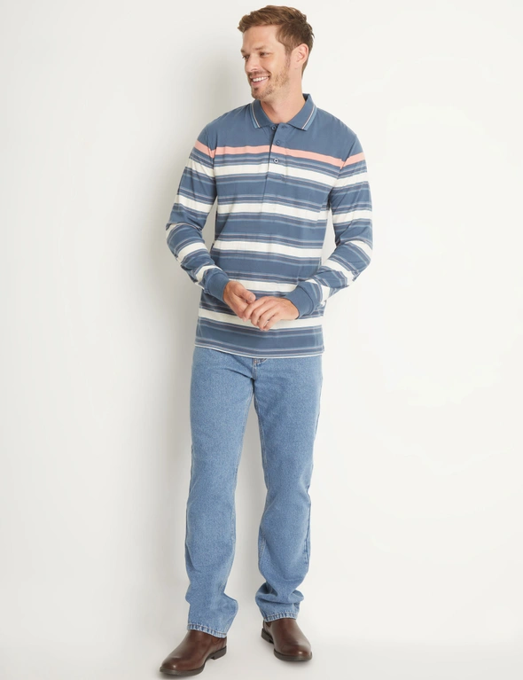Rivers Long Sleeve Cotton Jersey Stripe Polo, hi-res image number null