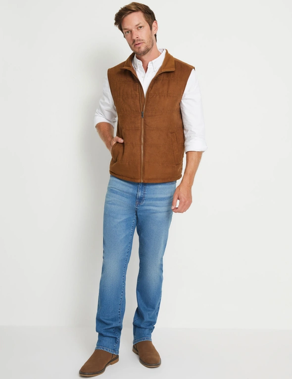Rivers Faux Suede Puffer Vest, hi-res image number null
