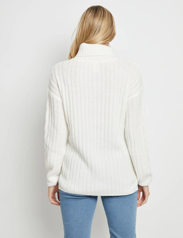 Rivers Roll Neck Cable Front Jumper, hi-res image number null