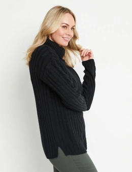 Rivers Roll Neck Cable Front Jumper