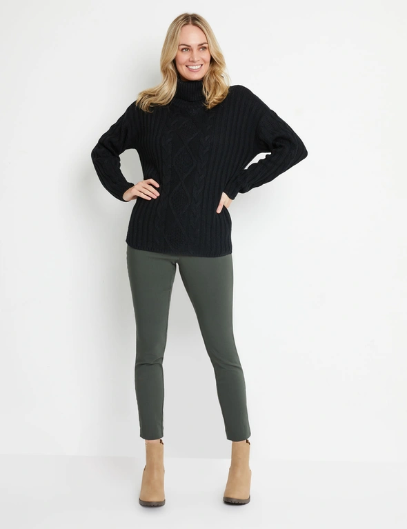 Rivers Roll Neck Cable Front Jumper, hi-res image number null