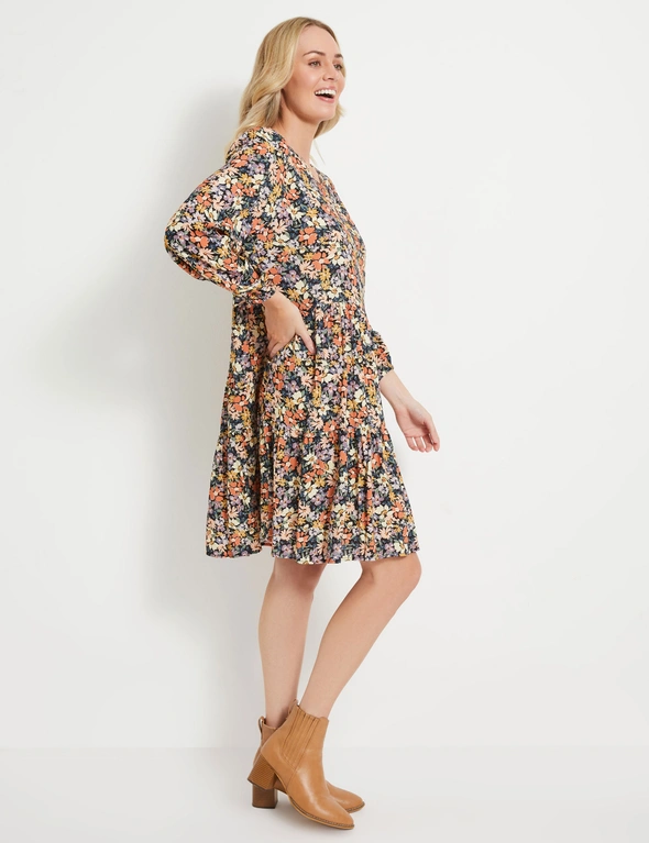Rivers Long Sleeve Tiered Dress, hi-res image number null