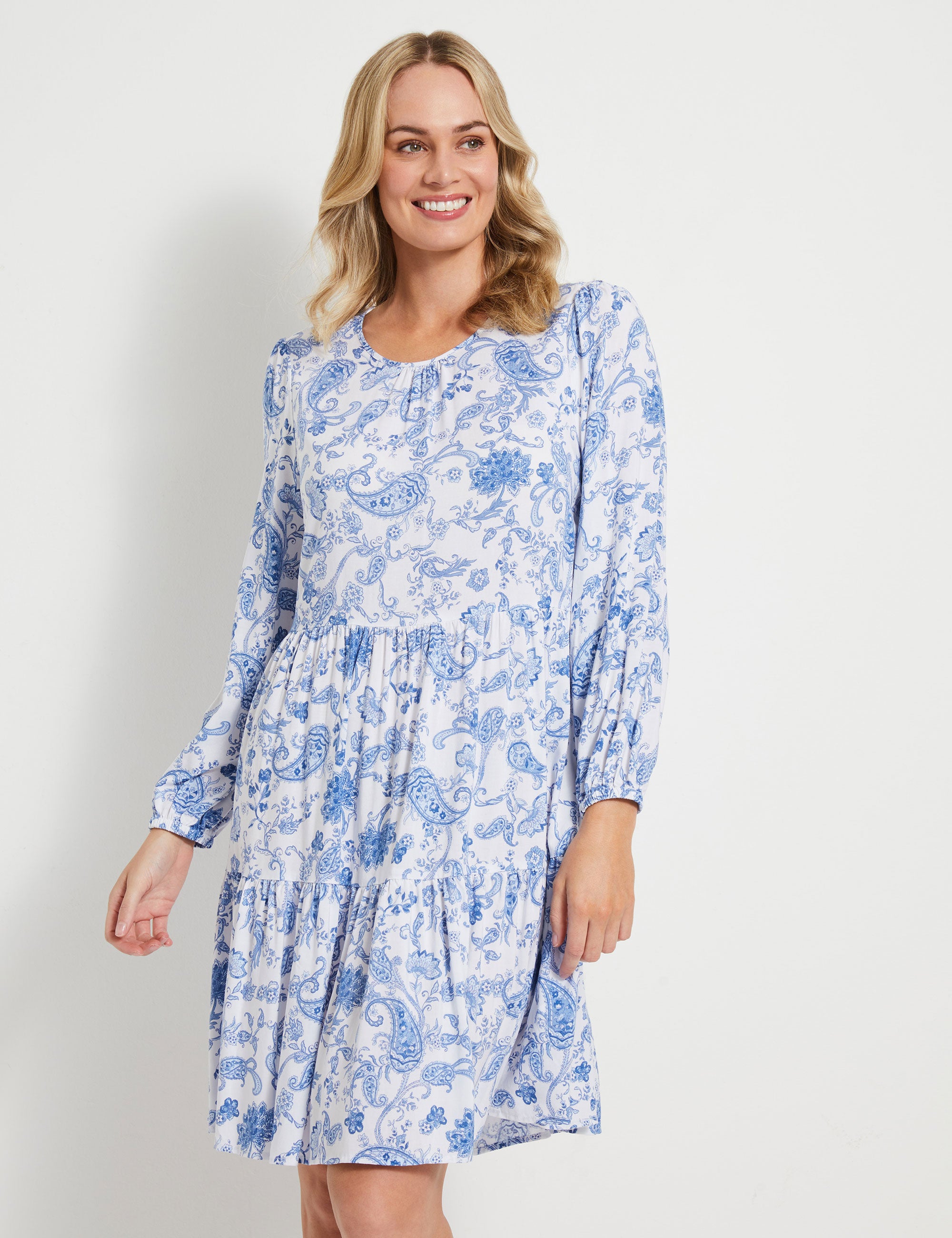 Rivers Long Sleeve Tiered Dress | Rivers NZ