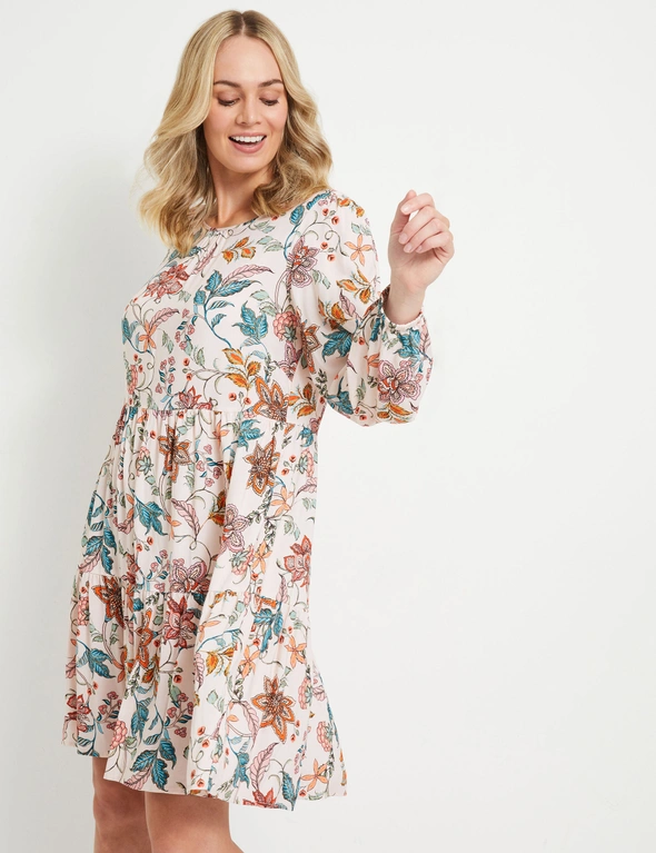 Rivers Long Sleeve Tiered Dress, hi-res image number null