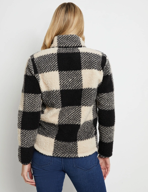 River Leisure Printed Teddy Check Jacket, hi-res image number null