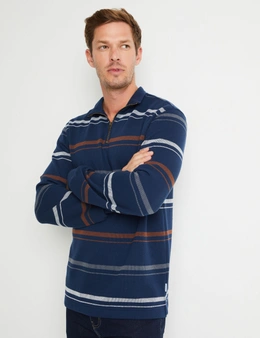 Rivers Long Sleeve Brushed Jersey 1/4 Zip Polo