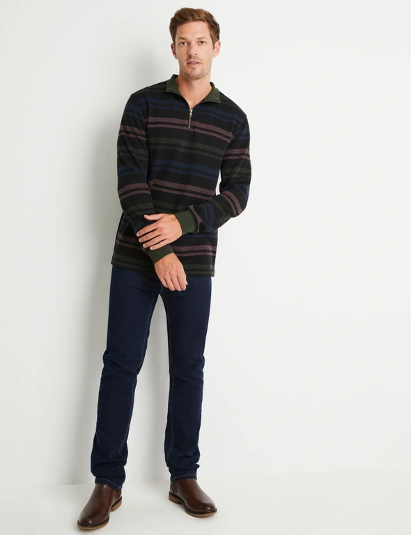 Rivers Long Sleeve Brushed Jersey 1/4 Zip Polo, hi-res image number null