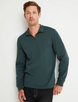 Rivers Long Sleeve Brushed Jersey 1/4 Zip Polo