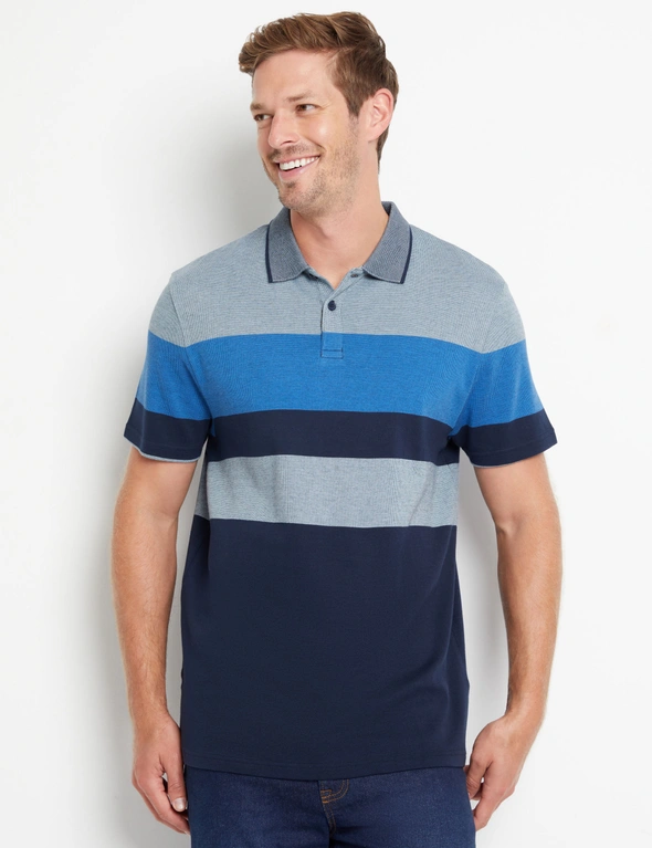Rivers Short Sleeve Border Stripe Polo, hi-res image number null