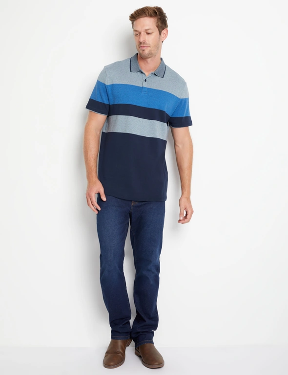 Rivers Short Sleeve Border Stripe Polo, hi-res image number null