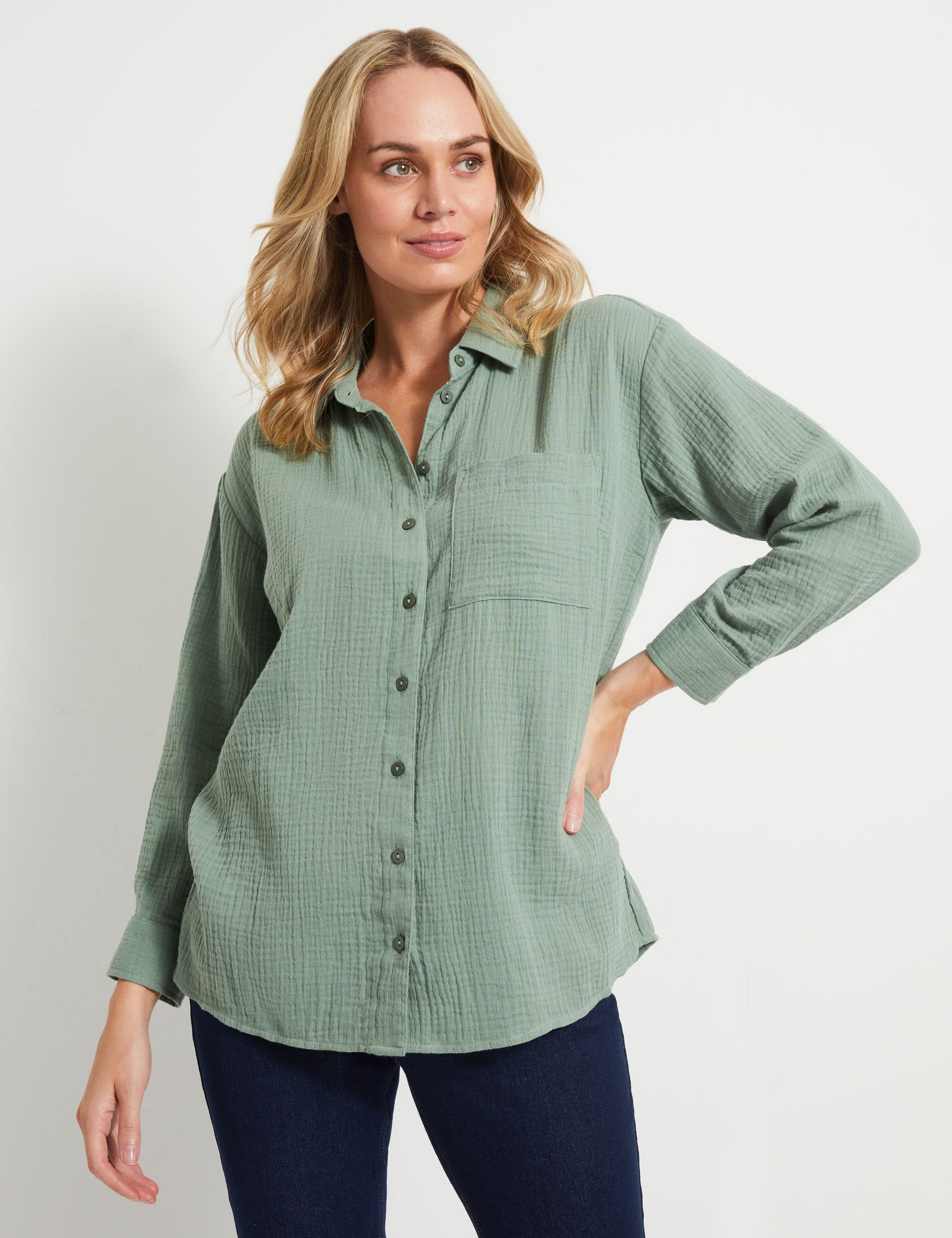 Rivers Long Sleeve Cheese Cloth Shirt | Katies