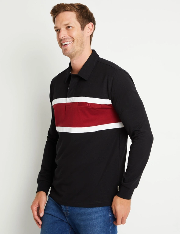 Rivers Long Sleeve Colour Block Rugby Top, hi-res image number null
