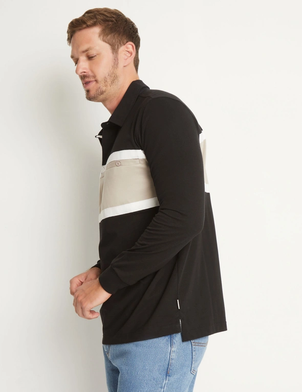 Rivers Long Sleeve Colour Block Rugby Top, hi-res image number null