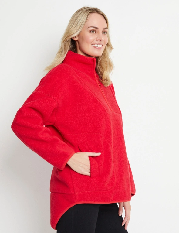 Rivers 1/4 Zip Pull Over Leisure Sherpa Fleecy Top, hi-res image number null