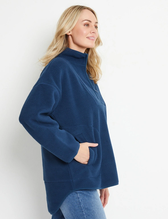 Rivers 1/4 Zip Pull Over Leisure Sherpa Fleecy Top, hi-res image number null