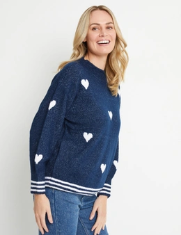 Rivers Novelty Heart And Stripe Jumper