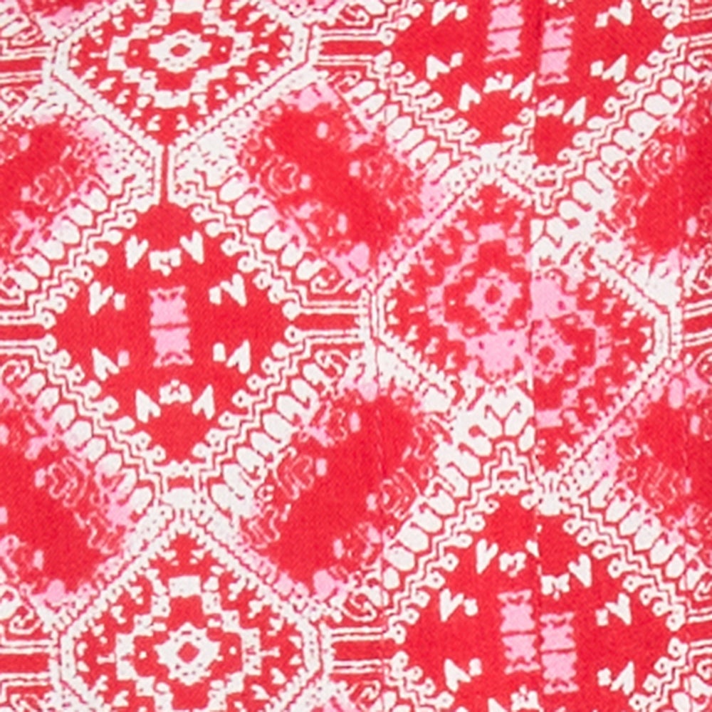 RED PINK FLORAL AZTEC