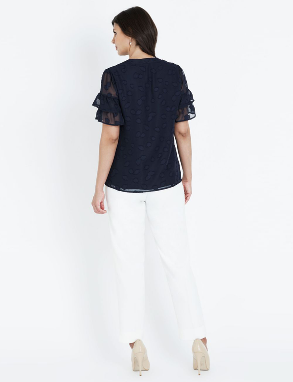 RUFFLE S/SLV BURNOUT TOP, hi-res image number null