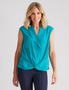 Noni B Knot Front Collared Top, hi-res
