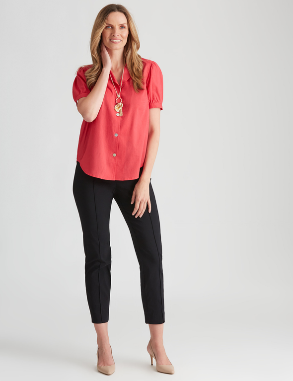Noni B Puff Sleeve Cotton Shirt, hi-res image number null