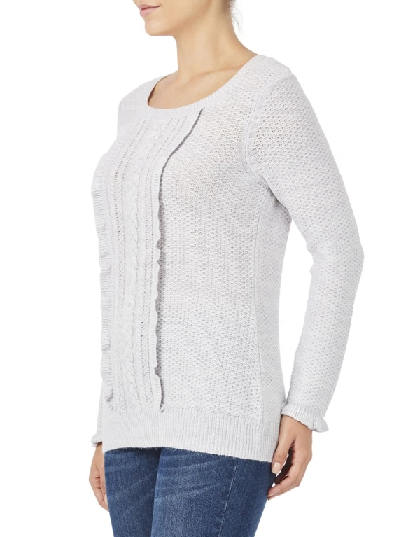 Rockmans Long Sleeve Ruffle Knit, hi-res image number null