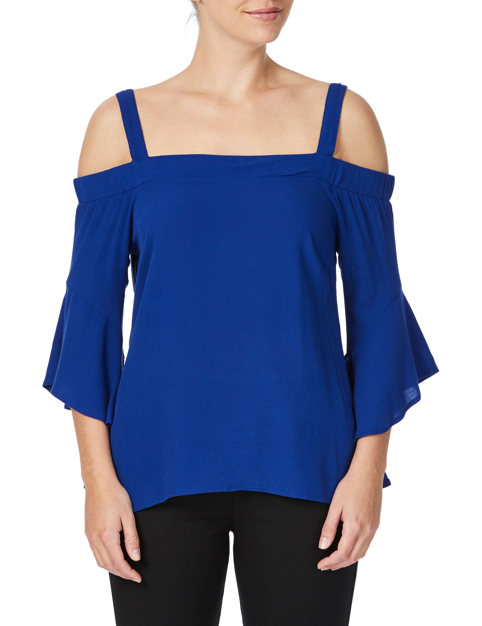 Rockmans Elbow Waterfall Sleeve Top | W Lane