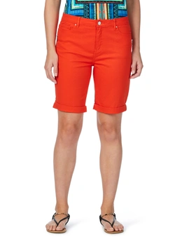Rockmans Side Zipped Solid Colour Denim Shorts