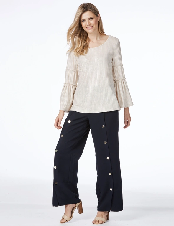 Table Eight Elsie Long Sleeve Foil Knit Top, hi-res image number null