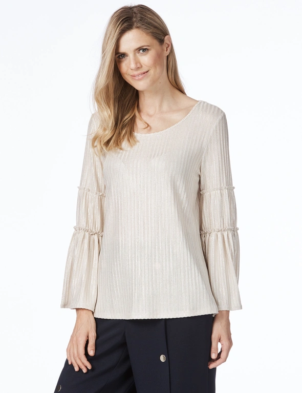 Table Eight Elsie Long Sleeve Foil Knit Top, hi-res image number null
