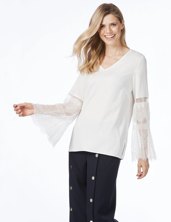 Table Eight Lily Lace Long Sleeve Blouse, hi-res image number null