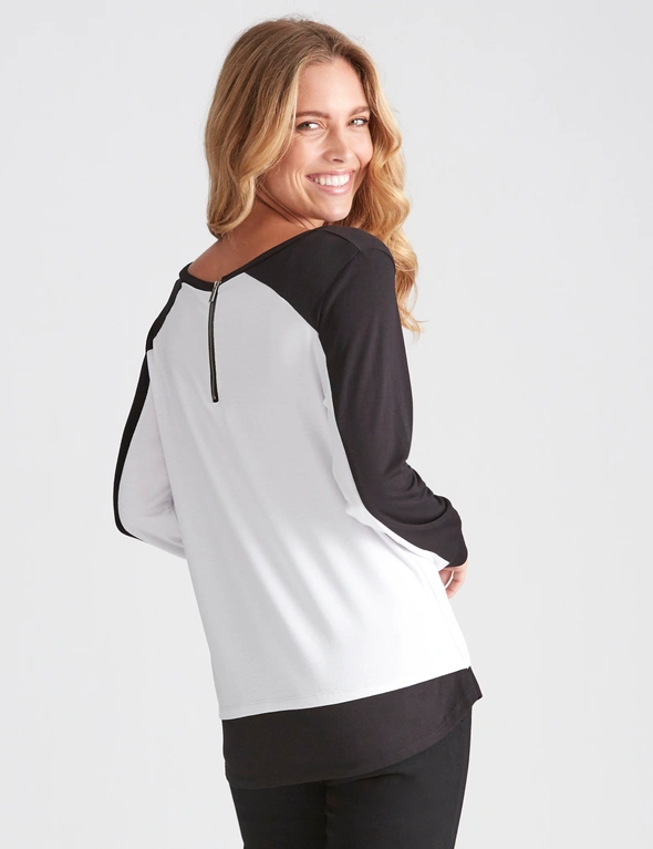 Rockmans Long Sleeve Solid Contrast Top, hi-res image number null