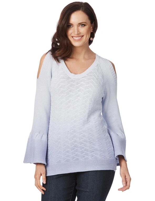 Rockmans Long Sleeve Scoop Neck Ombre Knitwear Top, hi-res image number null