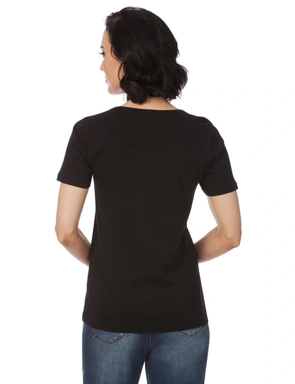Rockmans Short Sleeve Scoop Neck T-Shirt, hi-res image number null