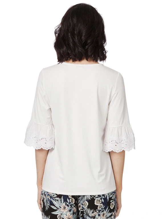 Rockmans Elbow Embroidered Sleeve Top, hi-res image number null