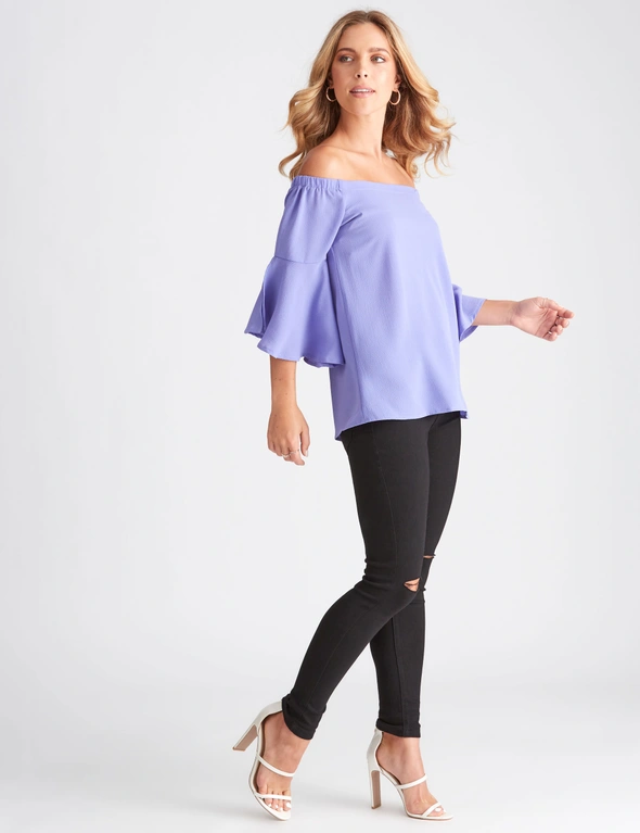 Rockmans Elbow Waterfall Sleeve Top, hi-res image number null